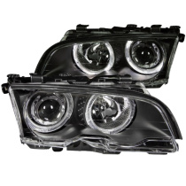 BMW 3 Serie E46 4DR 1999-2001 Projector Strålkastare Med Halo Svart ANZO